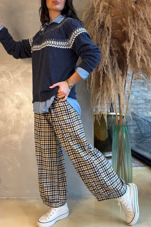 Greta Fair Isle Knit Navy